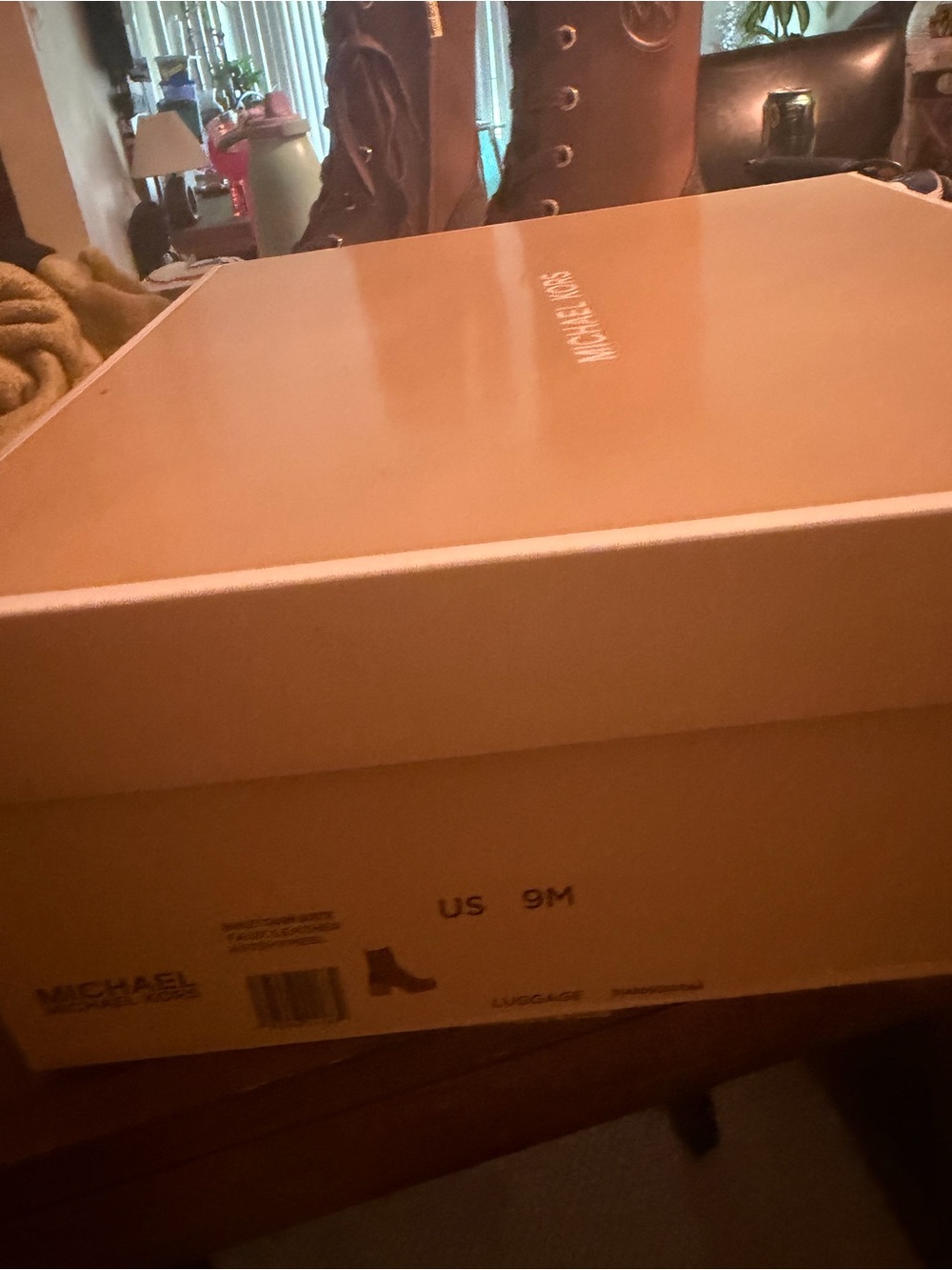 Michael Kors Tan Shoe Box with White Logo